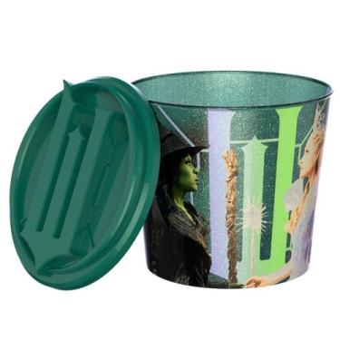 Imagem de Balde Pipoca Wicked Parte II 2 Tampa Estreia Cinema 2025 Elphaba Glind