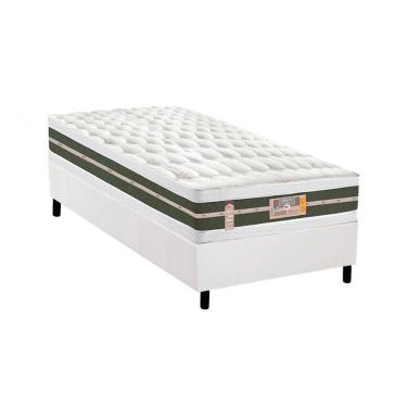 Imagem de Cama Box Solteiro: Colchão Molas Bonnel Castor Silver Star Air + Base Crc Courano White(88X188)