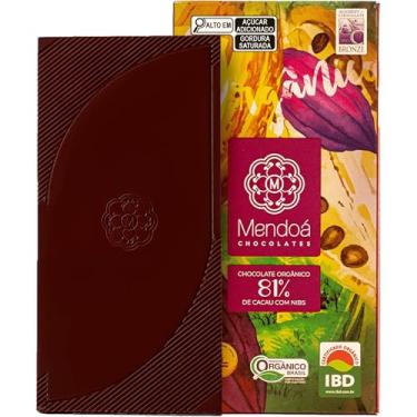 Imagem de Mendoá, Barra de chocolate premium orgânico 81% de cacau com Nibs de cacau, 80 gramas