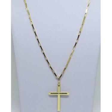 Imagem de Cordão Corrente Masculina Grossa Ouro 11.7 Gr 70cm E Pingente Crucifix