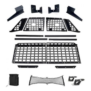 Imagem de CTH Para Toyota Land Cruiser LC250 2024 2025 Molle Panel Storage Panel System Organizadores de porta-malas Suporte de bagagem Kit de acessórios para carro (janela lateral + prateleira de armazenamento