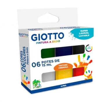 Imagem de GIOTTO, Tinta Pintura a Dedo, 6 Cores, Potes de 15 ml