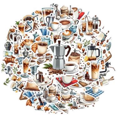 Imagem de Adesivos com 35 peças de café, bebida, café, manhã, bebida, professor, recompensa, adesivos, brinquedo, relaxante, PVC, para guitarra, faça você mesmo, skate, laptop, bagagem, scrapbook, diário