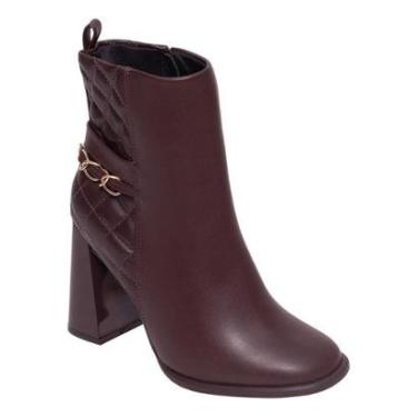 Imagem de Bota Feminina Casual Cano Curto Vizzano Matelassê Salto Alto 3092.101-Feminino
