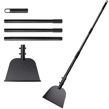 Imagem de Pá plana, raspador de gelo multifuncional para remoção de ervas daninhas, cabo longo ajustável de 136 cm, raspador de piso de metal resistente para remoção de ervas daninhas, remoção de gelo e neve