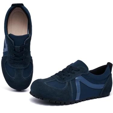 Imagem de RCTEC Mocassins femininos casuais confortáveis sapatos de caminhada femininos modernos calçados, Azul, 34