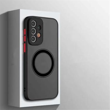 Imagem de Capa protetora para carregamento sem fio Samsung Galaxy S20 S21 S22 S23 FE S24 Plus S24 Ultra à prova de choque, capa traseira transparente fosca