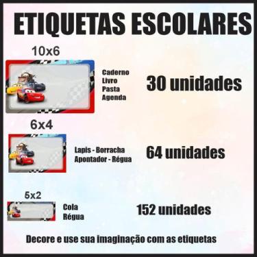 Imagem de Etiqueta Adesiva Escolar em Vinil Tema Personagem Diversos - Dekal Dec