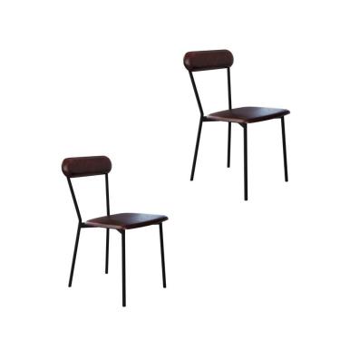 Imagem de Cadeira Vintage Emília Fixa C-4 Pes 450 X 505 X 810 Mm C-2 Un.cn.cafe Courino Café