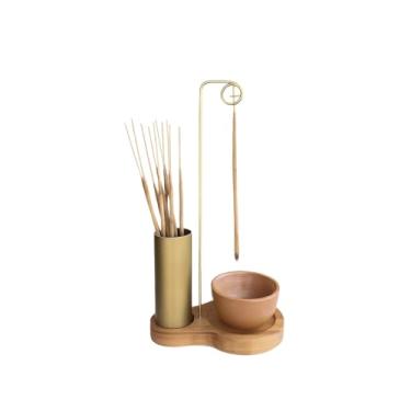 Imagem de Incensário Invertido, Porta-Incenso de Madeira Coletor de Cinza E Suporte para Incenso Vareta(Incensário Completo)