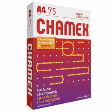 Imagem de Papel Sulfite Chamex Branco A4 75g C/500
