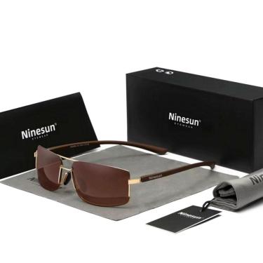 Imagem de Óculos De Sol Polarizados Masculino Moldura Quadrada Classico Protecao Uv400 Marrom