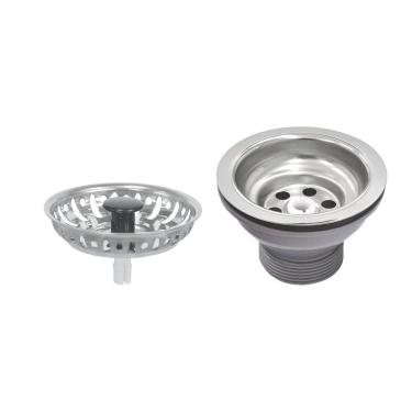 Imagem de Válvula Econômica Para Pias Cubas E Tanques 3 1-2" Sem Escape Em Aço Inox E Polipropileno