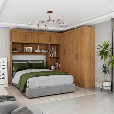 Imagem de Guarda Roupa Casal Modulado 4 Portas Hercules 4 Portas 4 Gavetas Cinamomo