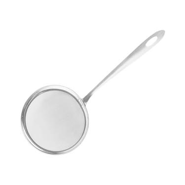 Imagem de aqxreight Colher de Skimmer de Malha Fina Cabo Longo de Aço Inoxidável Coador de Malha Fina Skimmer Panela Quente Colher de de Gordura Coador de Alimentos para Desnatar Graxa e