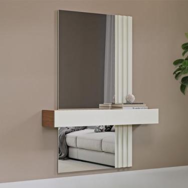 Imagem de Aparador Suspenso Espelhado Ripado 1 Gaveta 110cm TB486E Dalla Costa, 