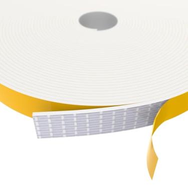 Imagem de Faixa de vedação de porta de decapagem climática, fita de espuma autoadesiva, tira de vedação contra clima, para vedação de lacuna, 1,27 cm x 1,27 cm x 80,5 cm, branca