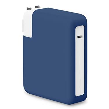 Imagem de Seanai Capa de carregador de silicone macio de 140 W para MacBook Pro 16 polegadas 2024 2023 2022 2021 M4 A3403 A3186 M3 A2991 M2 A2780 M1 A2485 140W USB-C capa adaptadora, azul marinho