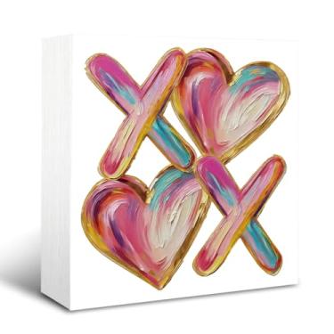 Imagem de Sinais de decoração de dia dos namorados, placa de caixa de madeira decorativa, decoração de dia dos namorados, decoração de mesa de sala de estar, arte de decoração de mesa, presente inspirador para