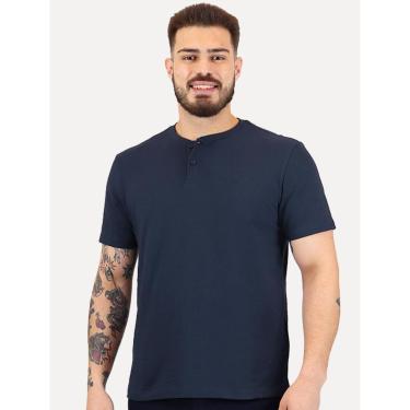 Imagem de Camiseta Aramis Masculina Regular Gola Portuguesa Tricot Azul Marinho-Masculino