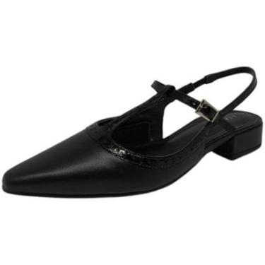 Imagem de Sapatilha Feminina Slingback Salto Baixo Moderna Lia Line-Feminino