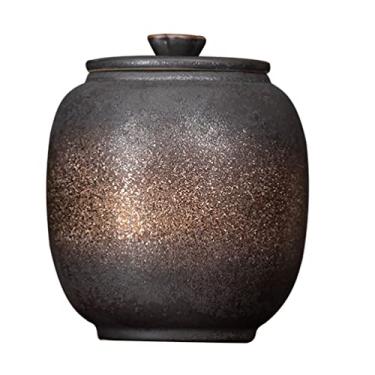 Imagem de Potes de armazenamento de cerâmica, vasilha de chá, vintage, estilo chinês, latas, chá tradicional, tampas seladas, suporte de vela para mel, para chá solto, café, açúcar, sal, uma jarra