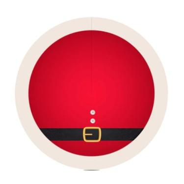 Imagem de Saia Para Árvore De Natal Decoração Enfeite Natalino Papai Noel Natalina Estampada Sublimado(Cinto Papai Noel)