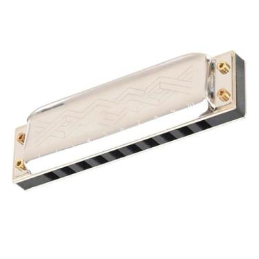 Imagem de Gaita profissional de 10 furos sem correntes com duas oitavas grandes fáceis de tocar e pente de plástico selado