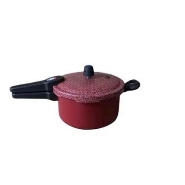 Imagem de Panela de Pressão Fechamento Externo Conecta de 6 Litros Antiaderente, Grafite/Vermelho, Ramos