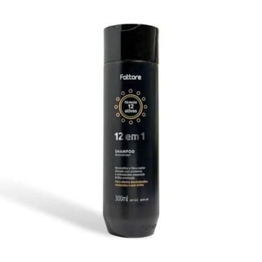 Imagem de Shampoo Reconstrutor Fattore 12 em 1 300ml pH 5,5 – limpeza suave sem sal, reposição de massa, antifrizz, brilho acetinado, força e elasticidade, com queratina d-pantenol ceramidas, para cabelos danificados e pós-química