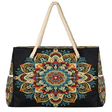 Imagem de hongjinglin Bolsa de praia grande, leve, dobrável, Monster Truck, amarela, para piscina, bolsa de ombro, Cor 4, Large