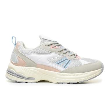 Imagem de Tênis feminino Nicole Miller FREEDEN grosso – Sapato esportivo confortável acolchoado com sola plataforma de suporte – Tênis leve para caminhada e estilo de vida, Cinza Multi, 38