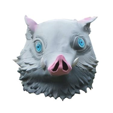 Imagem de Máscara Cosplay Hashibira Inosuke Latex Full Face para o Halloween