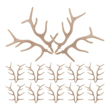 Imagem de TOPPERFUN 12 pares de galhos de árvore de mão de boneco de neve, chifres de rena falsos de plástico para artesanato de Natal, enfeite de veado decorativo de plástico artificial, galhos de árvore secos