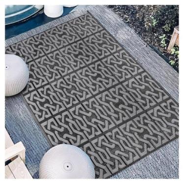 Imagem de SPXMQSS Tapete grande para jardim, tapete de plástico reversível antiderrapante, dobrável para acampamento, deck, praia, piquenique, quintal 273 x 366 cm A