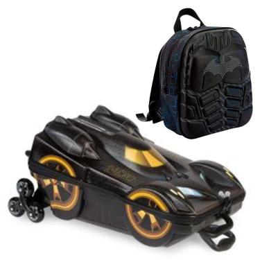 Imagem de Kit Mala Infantil E Mochila Escolar Lancheira Menino Batman-Masculino