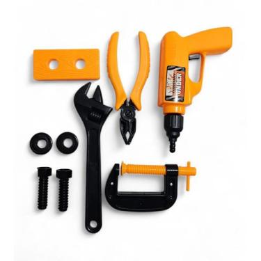 Imagem de Kit Ferramentas Brinquedo Infantil Pequeno Construtor 9 pçs - Jr Toys
