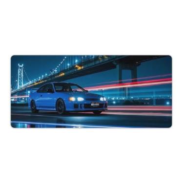 Imagem de HouLaiZhe JDM Tapete de mouse grande para jogos JDM esportivo carro leve trilha mesa base de borracha antiderrapante acessórios de computador suprimentos bloco de escrita para escritório casa 40 x 90