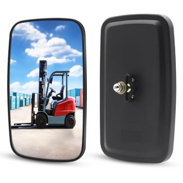 Imagem de Yngia 2 peças de espelho lateral de empilhadeira universal, espelho retrovisor de trator grande angular quadrado, espelho de caminhão HD, adequado para trailers, trailers, carrinho de golfe (24 x 14