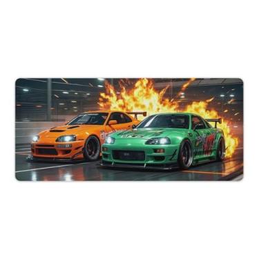 Imagem de HouLaiZhe Anime JDM Car Super Vs R34 Gaming Mouse Pads JDM Car Desk Pads Grandes Mousepads para Desktop Keyboard Computer Mat40x90cm