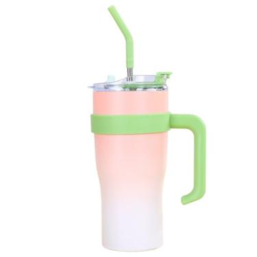 Imagem de Copo Térmico Isolado Para Viagem,1,2L Com Tampa e Canudo - Garrafa Térmica A Vácuo,Para Uso Em Viagens Esportes Casa Academia Ar Livre Acampamento Escritório