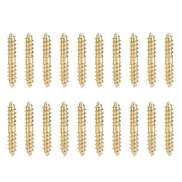 Imagem de 20 peças 5 * 30 mm parafuso duplo conector de móveis parafuso cavilha para projetos de marcenaria ferro galvanizado