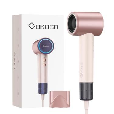 Imagem de GOKOCO Secador de Cabelo Profissional Veloz 127v GD033, 1.52 Bilhão de Íons Negativos, 4 Níveis de Calor, Controle de Temperatura Inteligente NTC, Compacto para Viagem, Rosa