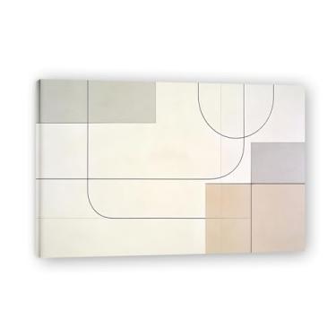 Imagem de Invisible BoundariesArte em tela minimalista: Serenidade tons neutros grande área em branco para decoração de espaço calmo 19,78 x 75 cm emoldurado