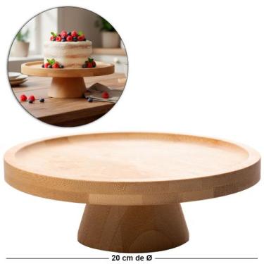 Imagem de Prato De Bambu Para Bolo / Doces Com Pé 7x20cm De Ø - LYOR