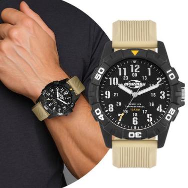 Imagem de Relógio Masculino Militar Tático Preto e Marrom Analógico de Pulso Mov