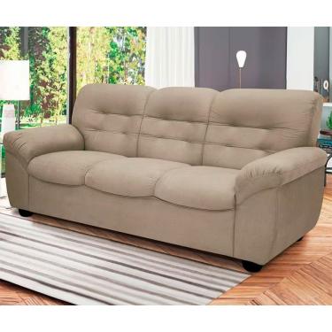 Imagem de Sofá 03 Lugares Stillus Ii 204cm Revestido Suede Linoforte Areia