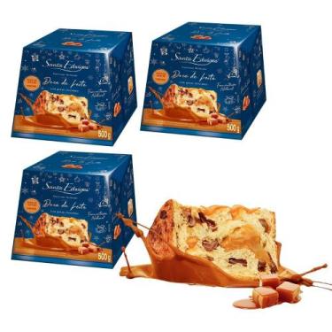 Imagem de Kit 3 Panettones Recheados Doce de Leite Santa Edwiges 500g - 11764, D