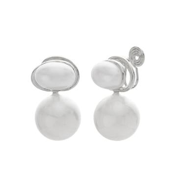 Imagem de Brincos de pérola dourada, brincos de pérola formais exclusivos não perfurados para mulheres, brincos modernos de declaração de noivas de casamento, Large, Metal, Sem pedra preciosa