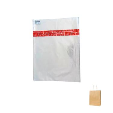 Imagem de Kit Saco De Presente Transparente 900 Incolor 43x59 (10 unidades) + Sacola Para Presente Kraft M 25,5x19,5x8cm